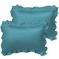 thumbnail image 2 of Pure silk satin pillows with fringe ( Set of 2), 2 of 5