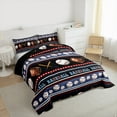 thumbnail image 3 of Feelyou 3D Baseball Sports Queen Comforter Set for Teen, Cartoon Stars Print Bedding Sets, Vintage Striped Geometric Reversible Bedding Comforter Set, Breathable Home Decor, 3pcs, 3 of 8
