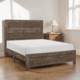 thumbnail image 2 of Tcbosik Full Size Platform Bed, Wood Bed Frame with Headboard and Footboard for Bedroom, Easy Assembly, Rustic Brown, 2 of 6