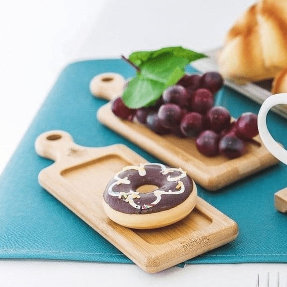 WILMAX BAMBOO SET OF 10 SERVING TRAYS (6.75" X 2.75")