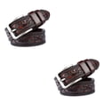 thumbnail image 1 of relayinert Classy And Durable PU Belt For Men Wear-resistant And Fine Workmanship Coffee Coffee 120cm 2Set, 1 of 6