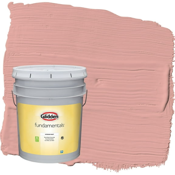 Glidden Fundamentals Coral Cove / Orange Semi-Gloss Interior Paint, 5 Gallon