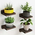 thumbnail image 4 of 4 Pcs Small Floating Shelf,5 X 5 Inch Floating Shelves For Wall Mount,Wood Shelf Display Ledges,With 2 Types Of Installation,Farmhouse Wall Shelves For Living Room,Bedroom,Picture Frames,Plants,Black, 4 of 9