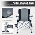 thumbnail image 4 of Honeilife Folding Camping Chair Adult Support 330lbs, Heavy Duty Portable Outdoor Beach Chair, Foldable Lightweight Lawn Chair with Cup Holder&Carry Bag for Fishing Outside Sports Picnic, Grey, 4 of 7