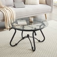 thumbnail image 4 of JRHRXXY 2-Piece Tempered Glass Coffee Table Set for Living Room,Round, 4 of 16