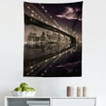 thumbnail image 1 of New York Tapestry, Brooklyn Bridge Sunset NYC View Skyline Tourist Attraction Modern City, Fabric Wall Hanging Decor for Bedroom Living Room Dorm, 5 Sizes, Pale Brown Dried Rose, by Ambesonne, 1 of 1