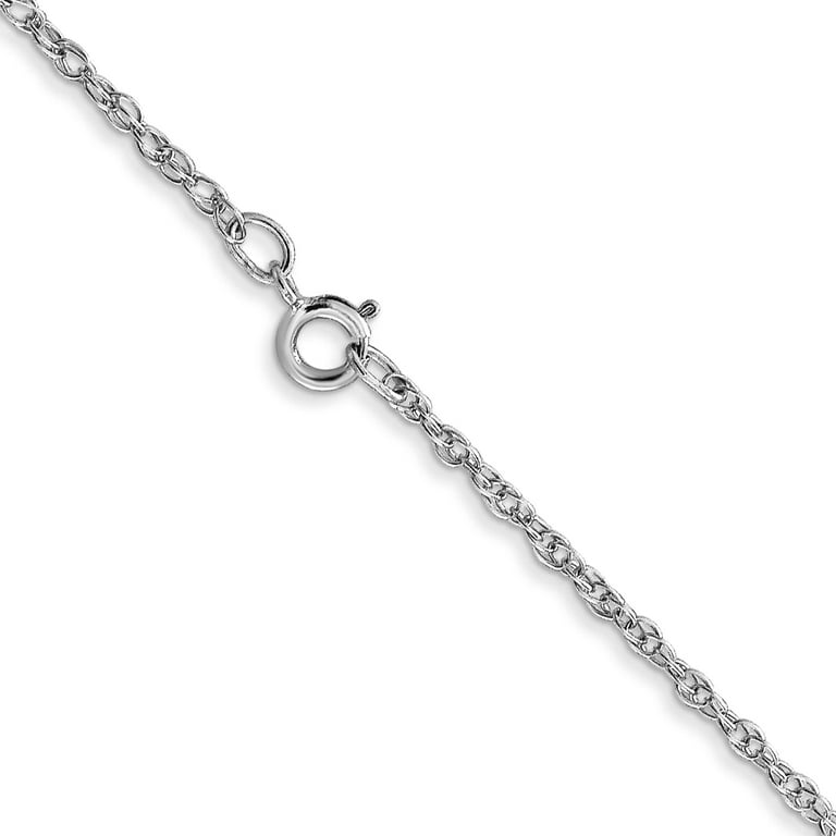 14K White Gold 1.15mm Carded Cable Rope Chain (22 X 1.15) Made In United  States 9rw-22
