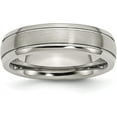 thumbnail image 2 of Avariah Chisel Titanium Brushed and Polished 6.2mm Grooved Edge Band - Ring Size 14.0, 2 of 8
