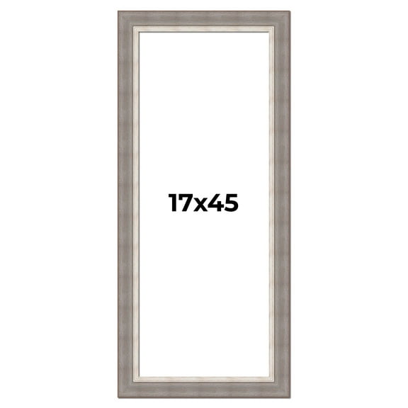 17x45 Frame Grey Real Wood Picture Frame Width 2.75 Inches | Interior Frame Depth 0.5 Inches |