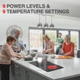 thumbnail image 6 of Electric Cooktop 2 Burners, Electric Stove Top 110v with Plug in, Knob Control Countertop & Built-in Ceramic Cooktop, 9 Power Levels, Child Lock, Timer, Over-Heat Protection, 6 of 11