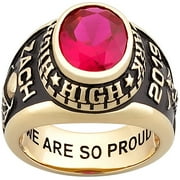 Freestyle, Men's 18K Gold over Sterling Classic Oval Stone Class Ring, Personalized, High School or College Graduation