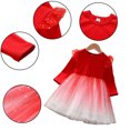 thumbnail image 3 of LYMAYTER Kids Girls Princess Dresses Toddler Tulle Mesh Long Sleeve Peplum Little Girls Solid Color Party Dress for 2-12 Years, 3 of 8