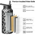 thumbnail image 3 of 32oz Leopard Water Bottle with Handle and Flip Straw, Sports Stainless Steel Insulated Cup Travel Coffee Mug Tumbler, Birthday Mothers Day Chritmas Gifts for Women, 3 of 6