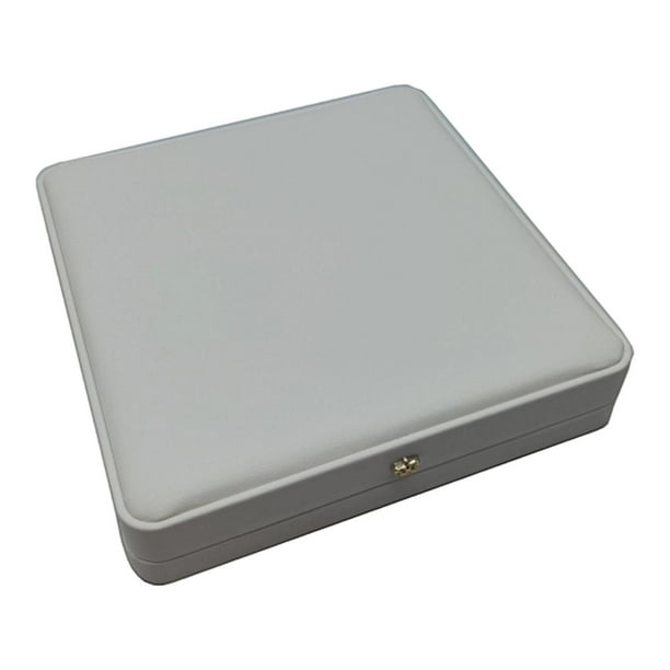 Joyero con tapa abatible, organizador portátil multifuncional para regalos, estuche de almacenamiento para collares y novias. Blanco
