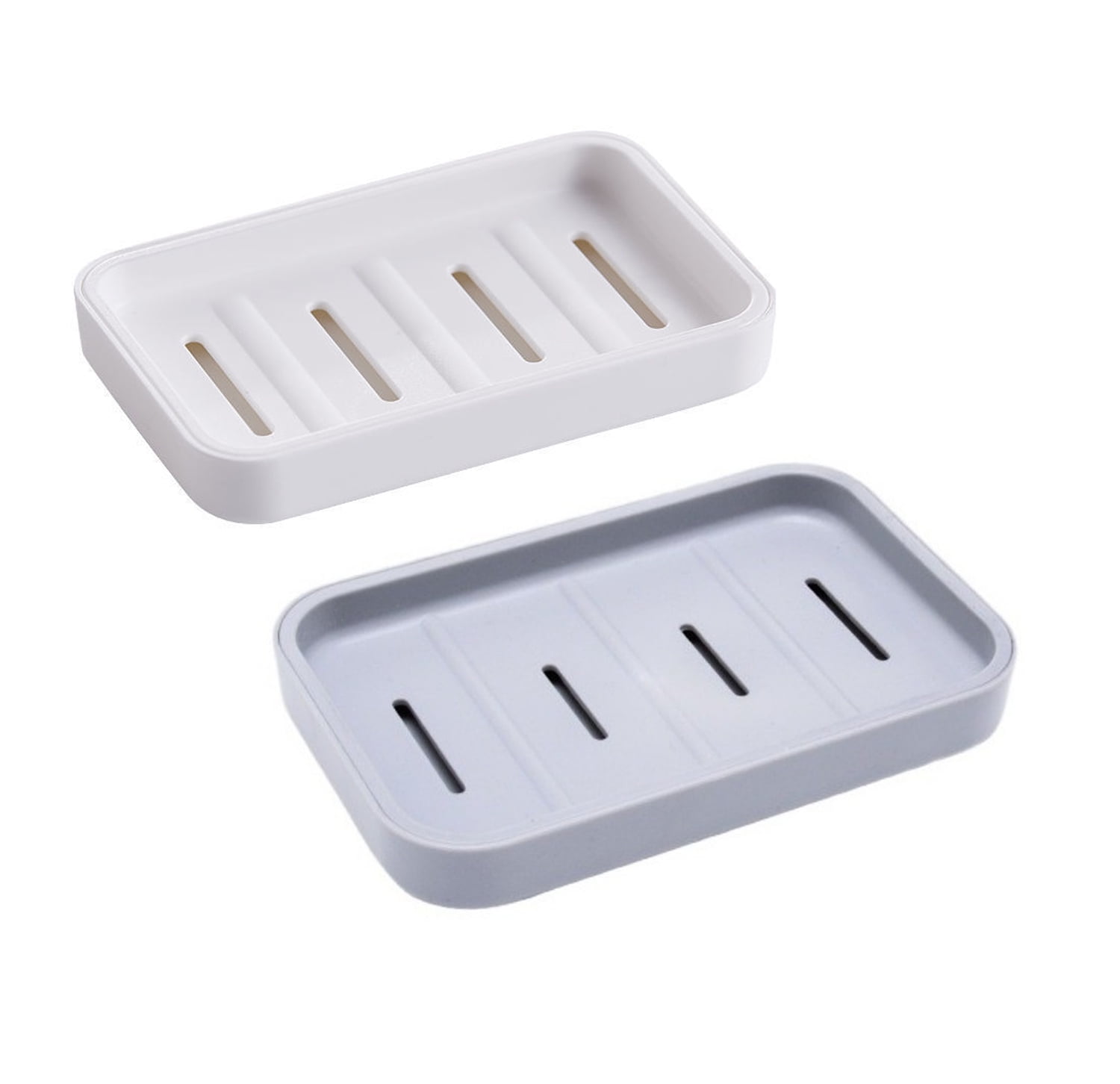 2 Pack Soap Dish Plastic Waterproof Soap Dish With Drain Soap Dish