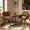 Brown, variant on Homy Casa Set of 2 Modern Upholstered Swivel Accent Chairs with Arms for Coffee Corner Beige
