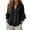 Black, variant on Linen Tops for Women Ruffle 3/4 Sleeve Blouse V Neck Button Up Shirt Loose Plain Elegant Blouses Casual Smart Dressy Top Plus Size Tunic Tops