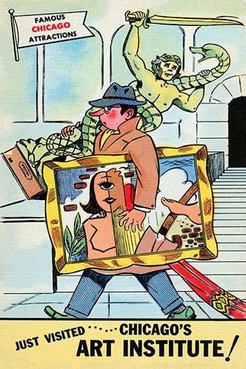 One of a series of advertising postcards about visiting ...