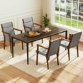 thumbnail image 2 of Costway 4 PCS Mid-Century Modern Dining Chairs Upholstered Wooden Accent Chairs with Headrest, 2 of 9