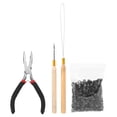 thumbnail image 2 of Dioche Kit De Herramientas De Extensión De Cabello De 4 Piezas Con Gancho De Aguja Para Tirar, Microanillos De 500 Piezas, Alicates Para Extensión De Cabello Completa, 2 of 7