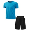 thumbnail image 2 of Zaldita Kids Boys Sport Outfit Football Jersey Basketball Shirts Athletic T Shirt with Mesh Shorts Sky Blue&Black 24, 2 of 4