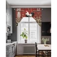 thumbnail image 3 of Rustic Farmhouse Swag Valance and Tier Curtains Set Rustic Red Barn Rooster Wildflowers Kitchen Curtains 3 Piece Set Rod Pocket Panels for Bedroom Cafe 56x36 inch, 3 of 6