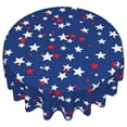 thumbnail image 2 of 4th of July Table Cover Round Tablecloth 60 Inch America Memorial Day 250 Years of Freedom 1776-2026 Patriotic Circular Table Cloth Machine Washable Waterproof Fabric(C), 2 of 9
