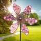 thumbnail image 3 of Metal luminoso mariposa flor molino estaca jardín arte decoración (rosa B), 3 of 9