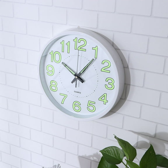 WHAMVOX 12 Inches/30cm White Clock Mantel Clocks for Living Room Luminous Wall Baby
