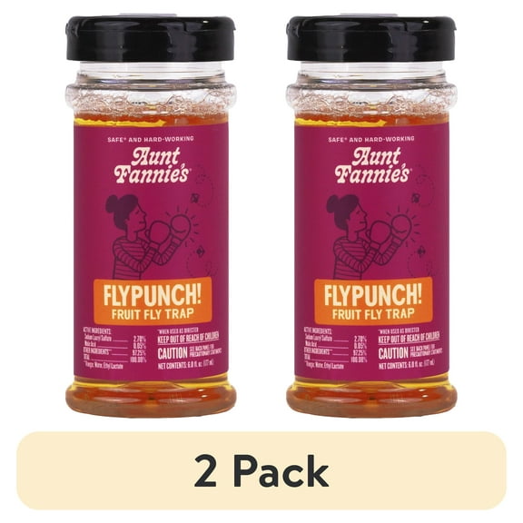 (2 pack) Aunt Fannie's FlyPunch! Fruit Fly Trap for Indoor Use, 6 oz