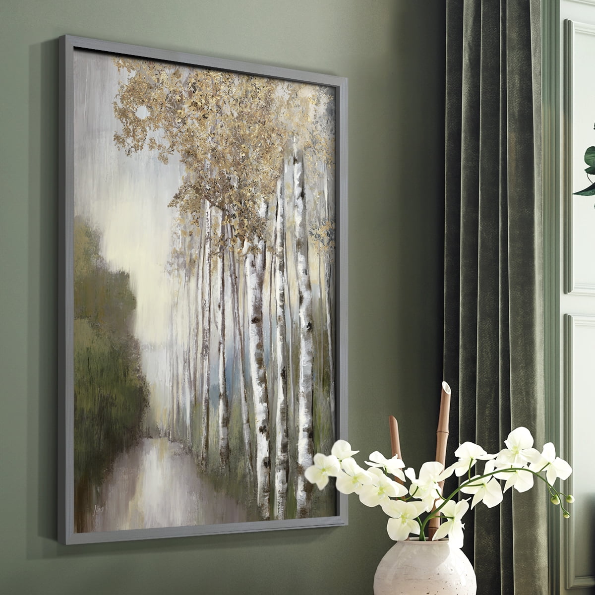 Woodland Walk Neutral Framed Print - Solid Wood in Single Picture Frame Solid Wood 2 Framed Print
