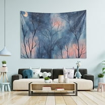 Yayeee Tapestry Wall Hanging for Bedroom 60" x 40" Living Room Home Wall Art Decor, Trees in The Night