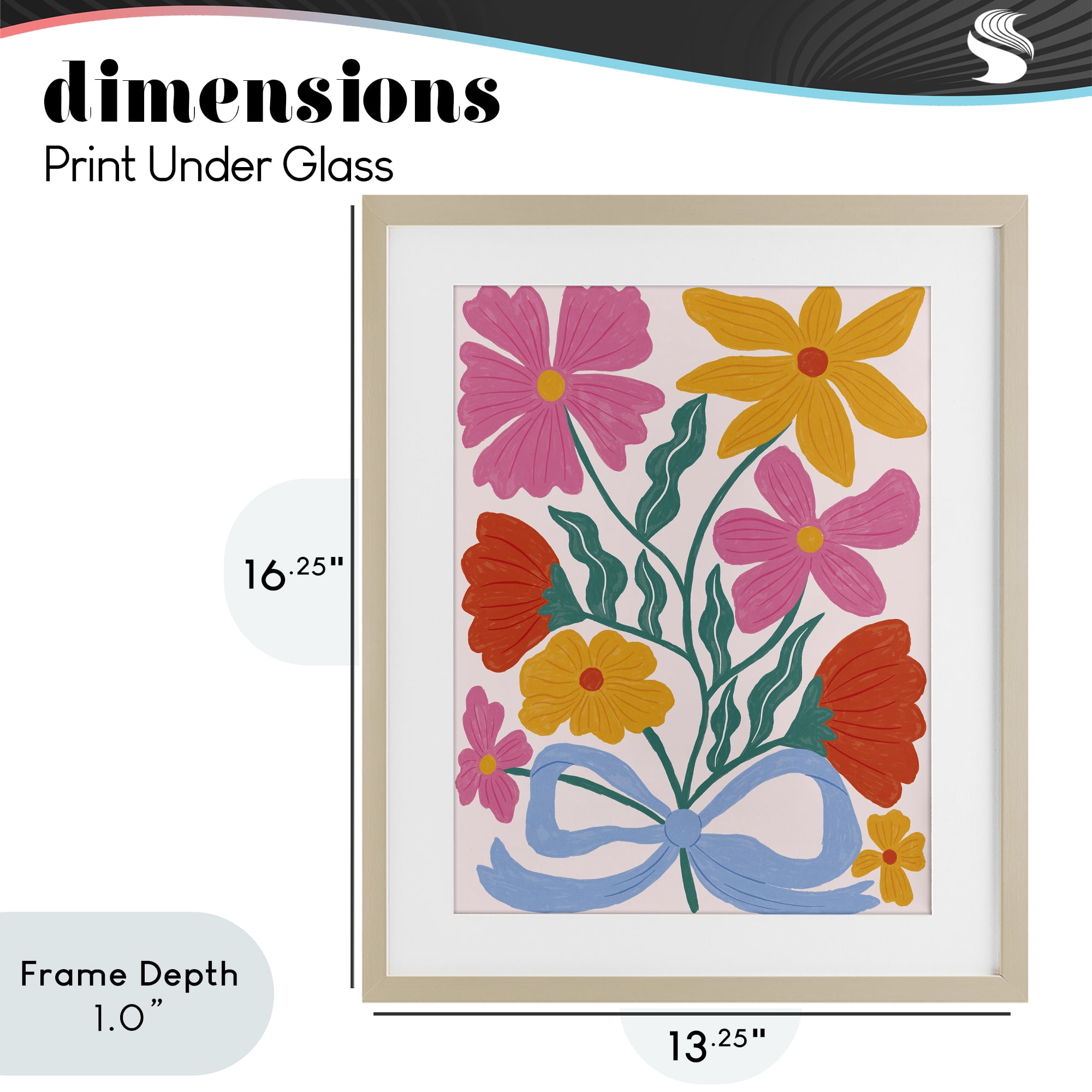 Stupell Industries Mid Century Fresh Florals Birch Framed Print Under Glass, design by Lisa Barlow