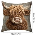 thumbnail image 3 of Lilixerw Vintage Highland Cow Throw Pillow Cover,Imitation Embroidery Linen Style Cushion Cover,Brown Farmhouse Pillowcase Decor for Sofa Bed Chair Living Room Bedroom,17.72x17.72 Inch, 3 of 7