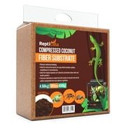 ReptiCasa Compressed Coconut Fiber Substrate, 10 lb. Block, Natural Husk Terrarium Bedding, Reptiles, Frogs, Snakes, or Tortoise, Odor and Waste Absorbent Compostable, Organic with High Expansion