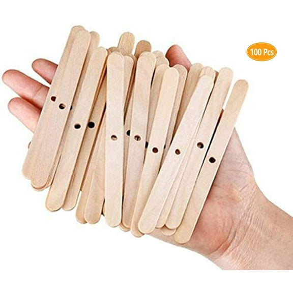Wooden Candle Wick Centering Device,Candle Wicks Centering Device,Candle Wick Bars,Wick Holders for Candle Making,Wick Clips for Candles,Candle Centering Tool for DIY Candle Making,100 Pack