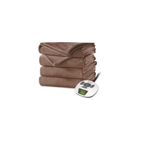 Sunbeam Channeled Velvet Plush Electric Heated Warming Blanket King