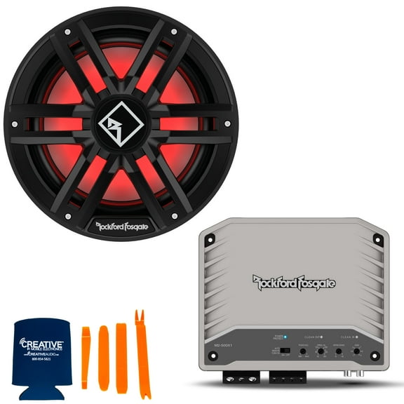 Rockford Fosgate 1 M2D4-12IB Black Marine Dual 4-Ohm 12" Infinite Baffle Sub and 1 M2-500X1 Mono Element Ready Amplifier