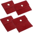 thumbnail image 1 of HUGFEGWE Jewelry Pouch Set, 4 Sizes Velvet Pouches Snap Button Portable Storage Bag for Earrings Bracelets Necklaces Rings Watch, Red 4 Pack CA919-69543, 1 of 7