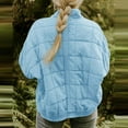 thumbnail image 4 of Uooqdmx Bomber Jacket Women,Cropped Jacket Women,Jackets Winter,Coats for Warm Fleece Coat Plain Quilted Coat Stcollar Zip Up Jacket Outerwear,Waterproof Jacket,Womens Cardigan Sweaters Light Blue 2XL, 4 of 8