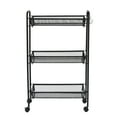 thumbnail image 3 of Mainstays Slim 3-Tier Rolling Bathroom Storage Cart with Hooks, Black, 3 of 6