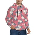 thumbnail image 2 of Pofeuu Rose Flowers Print Mens Casual Hooded Collar Drawstring Hoodies Pullover Sweatshirts Casual Long Sleeve Shirts-Medium, 2 of 7