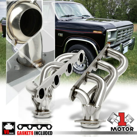 Stainless Steel Shorty Exhaust Header Manifold for 87-95 Bronco/F150/F250 5.0 V8 88 89 90 91 92 93