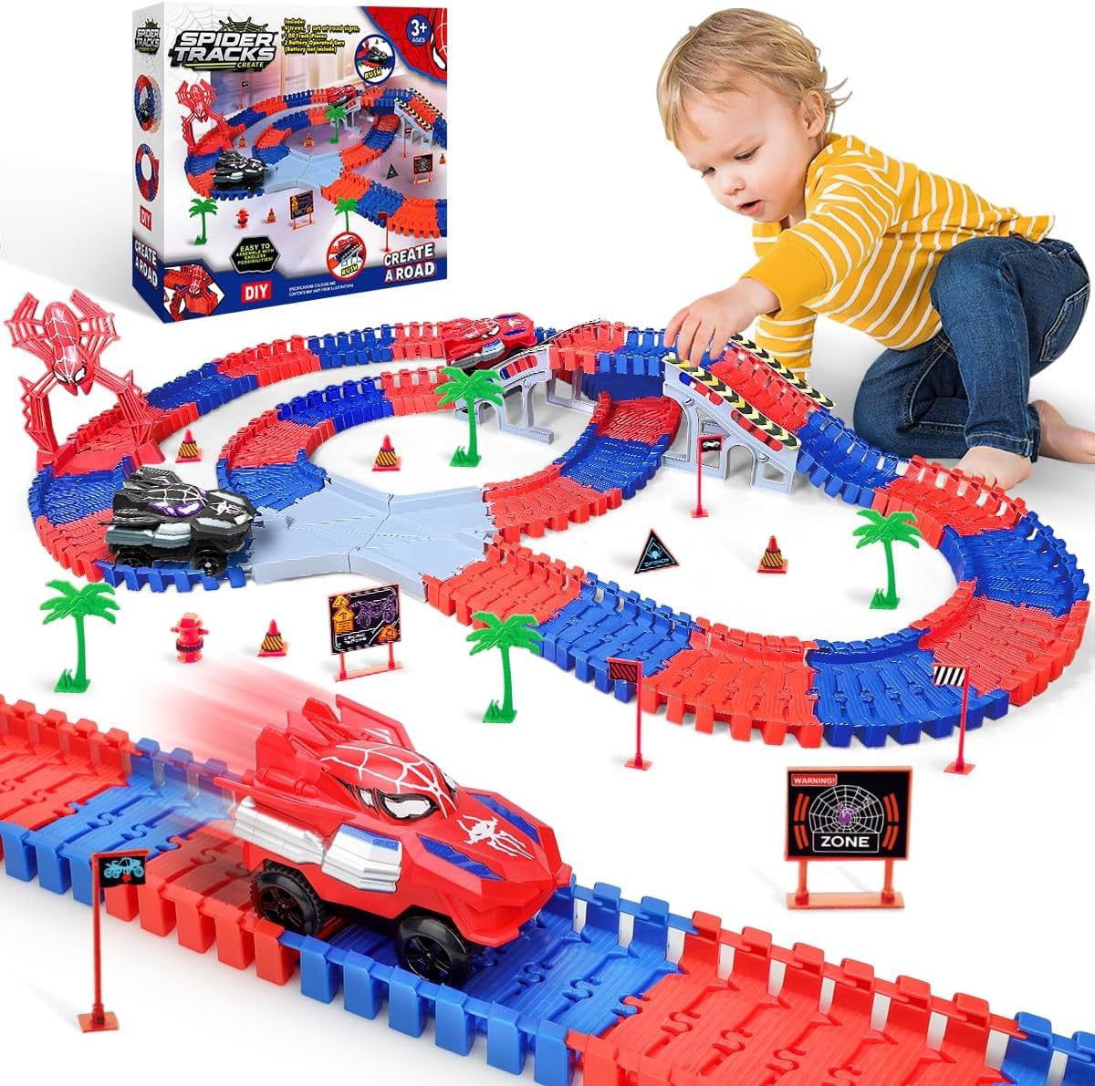 Road Champs Gx Track Tightrope Terror Zipline Race Car Set