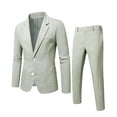 thumbnail image 4 of IWRICH Men's Slim Fit Lightweight Casual Blazer Jacket Pants 2 Piece Set 2 Button Sport Coats Suit for Groom Groomsman Wedding Business Green S, 4 of 9