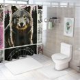 thumbnail image 7 of Orinice Wolf Bear Patterns Bathroom Decor Set with Hooks, Colorful Luxurious Graphic Print Polyester Fabric Chic Modern Shower Curtain, Multi Size 60x72, 7 of 7