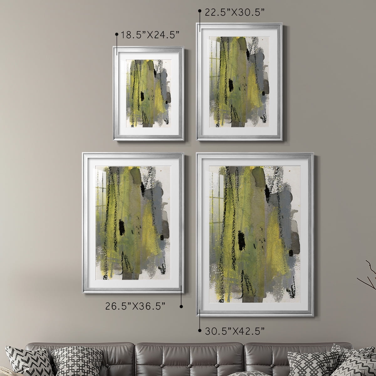 Wexford Home Loft Pastel I Premium Framed Print, 30.5" x 42.5" - Ready to Hang, Silver (Set of 2)