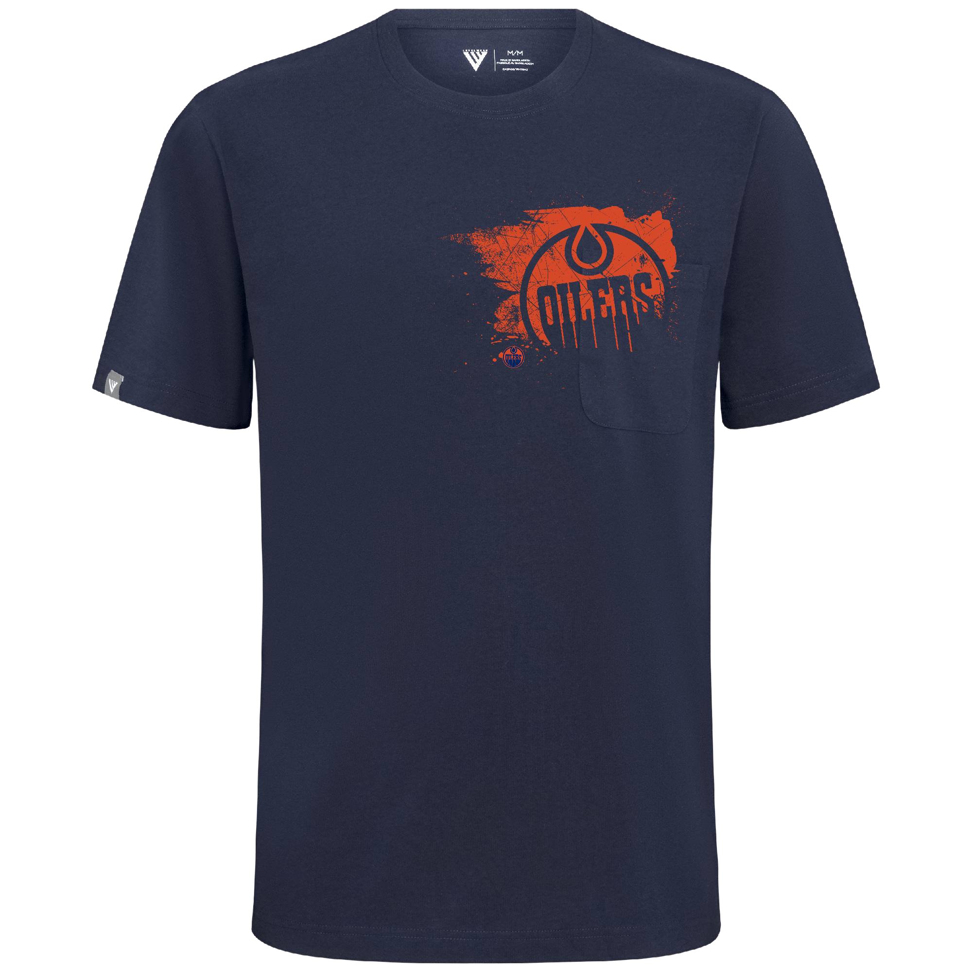Men's Levelwear Navy Edmonton Oilers Focal Blasted T-Shirt