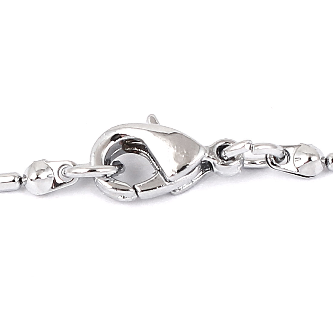 Heart Pendant Lobster Clasp Metal Chain Lady Sweater Necklace Silver