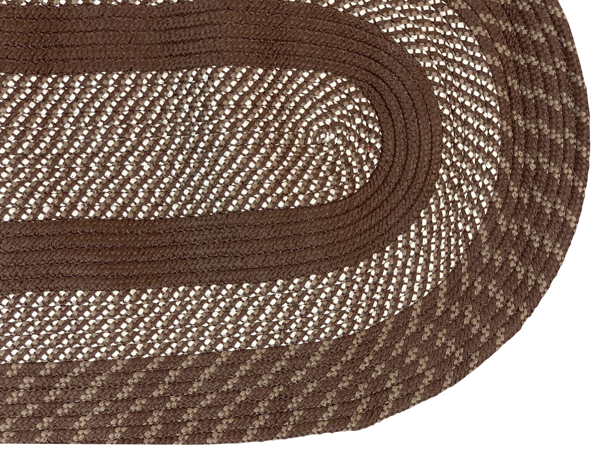 Better Trends Oval Braided Rug, 30" x 50", Reversible Indoor Entryway or Kitchen Area Rug, 100% Polypropylene, Newport Collection – Brown